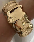 Gold plated chunky hinge bracelet