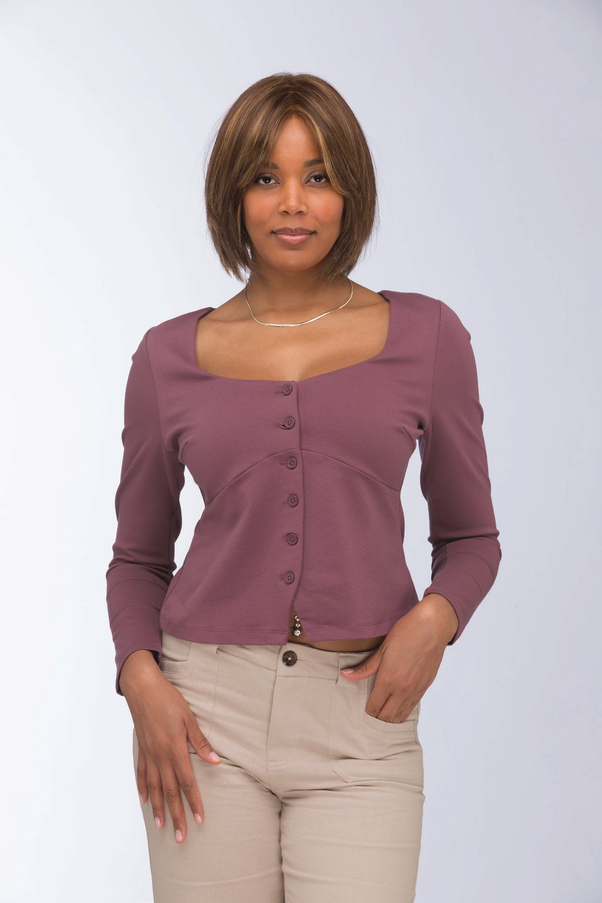 Lark by Estetica in CARAMELKISS - front model view